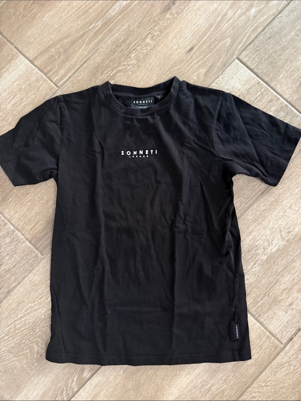 Black Logo Crew Neck T‑Shirt boys large